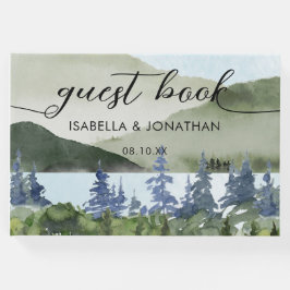Vattenfärg Skogsberget utomhus Bröllop Gästböcker