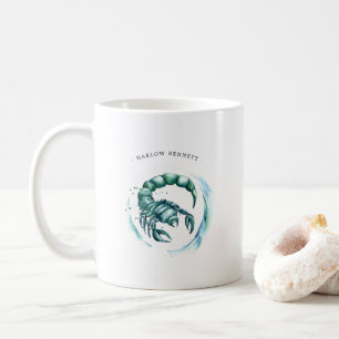 Vattenfärg Skorpion Astrologi Stjärntecken Monog Kaffemugg