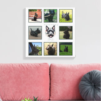 Vattenfärg skotsk och Blommigt andedräkt Canvastryck