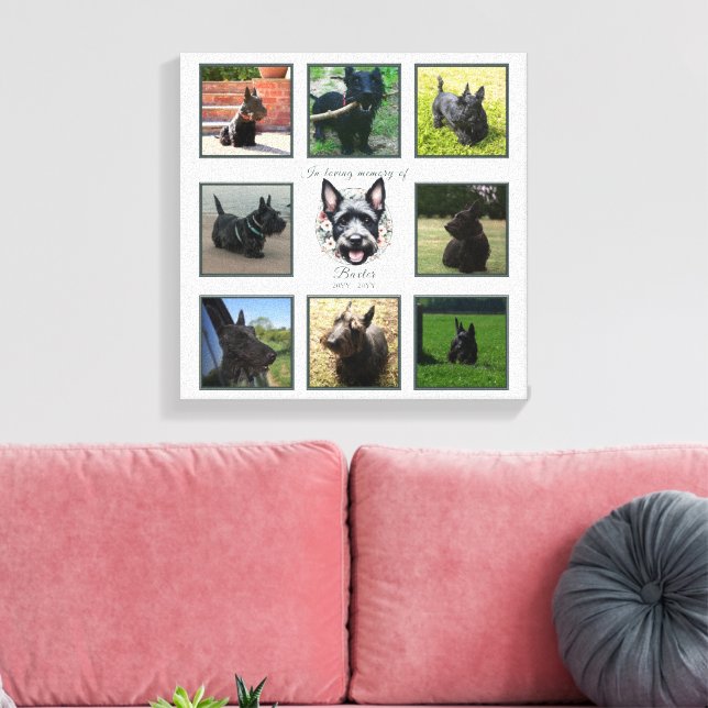 Vattenfärg skotsk och Blommigt andedräkt Canvastryck (Insitu (Vardagsrum))