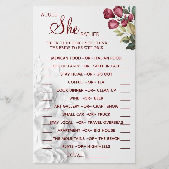 Vattenfärg skulle hon hellre än duscha jaktkortet flygblad (Framsidan)