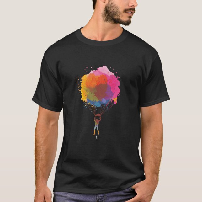 Vattenfärg Skydiving som hoppa fallskärm T Shirt (Framsida)