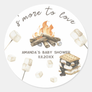 Vattenfärg S'more Baby Shower Runt Klistermärke