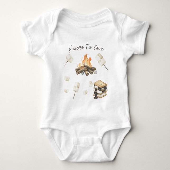 Vattenfärg S'more Baby Shower  T Shirt (Framsida)