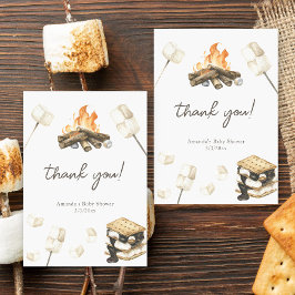 Vattenfärg S'more Baby Shower Tack Kort
