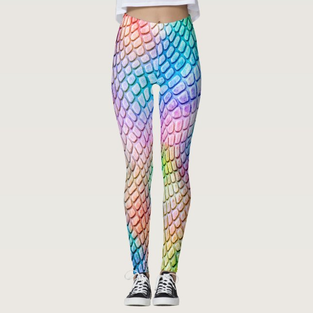 Vattenfärg Snakeskin Leggings (Framsida)