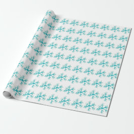 Vattenfärg Snöflinga Blå Vinter  Presentpapper