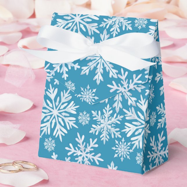 Vattenfärg Snöflingor Mönster Presentaskar (Bröllop)