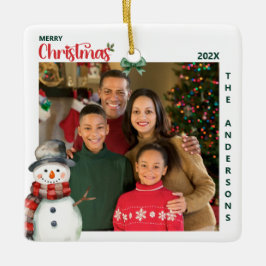 Vattenfärg Snögubbe One Photo Festive jul Julgransprydnad Keramik