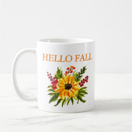 Vattenfärg Solblommor Cute Autumn Rustic Fall Kaffemugg