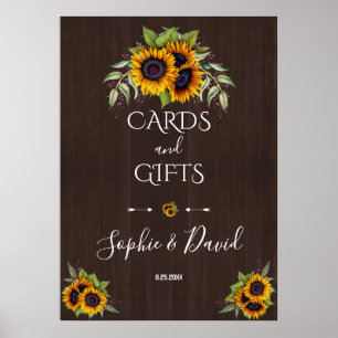 Vattenfärg Solblommor Träkort och gåvor Bröllop Poster