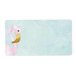 Vattenfärg Solo Rosa Flamingo på stranden Fraktsedel