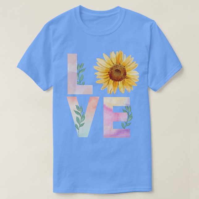 Vattenfärg Solros Älskare Premium T-Shirt (Design framsida)
