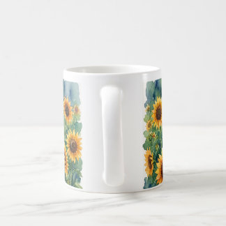Vattenfärg Solros Kaffe / Tekopp Kaffemugg