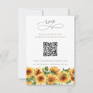 Vattenfärg Solros Landlig Trädgård Blommig QR-KOD OSA Kort