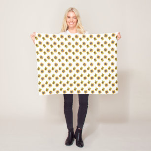 Vattenfärg Solros Mönster Baby Blanket Fleecefilt
