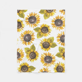 Vattenfärg Solros Mönster Baby Blanket Fleecefilt