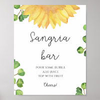 Vattenfärg solros sangriabar