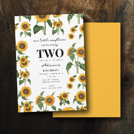 Vattenfärg Solrosblommor Botaniskt blad Födelsedag Inbjudningar