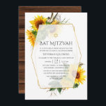 Vattenfärg Solrossolrosrot Bat mitzvah geometrisk Inbjudningar<br><div class="desc">Rustic land solblommor herbarium bat mitzvah inbjudan designad för att snabbt och enkelt kunna anpassas till dina händelsespecifikationer.</div>