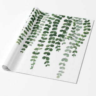 Vattenfärg som applåderar gröna Vines Presentpapper