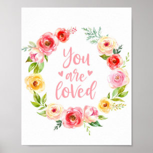 Vattenfärg som du är förtjust i Blommigt Nursery A Poster