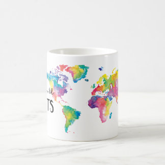 Vattenfärg som min värld vid Moda illustrerade Kaffemugg
