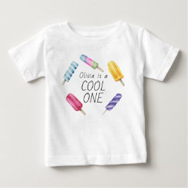 Vattenfärg sommar pinnglass födelsedag t shirt