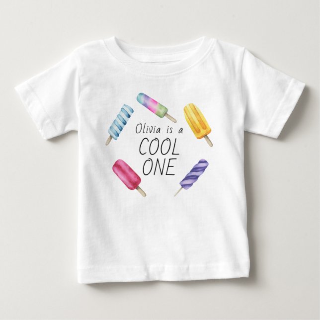 Vattenfärg sommar pinnglass födelsedag t shirt (Framsida)