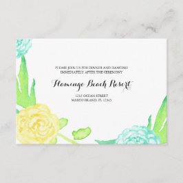 Vattenfärg sommarblommor bröllopsmottagningskort inbjudningar