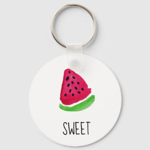 Vattenfärg Söt Rosa Vattenmelon Nyckelring