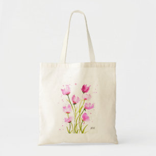 Vattenfärg Söta ärtor Blommigt Rosa Girly Botanica Tygkasse