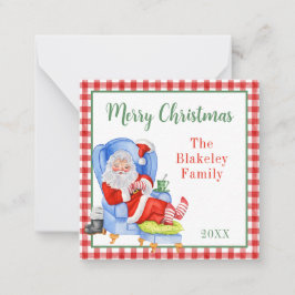 Vattenfärg Spipande jultomjulklapp Anteckningskort