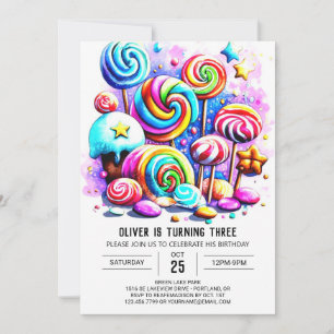 Vattenfärg Sprinkles Editable Birthday Inbjudningar
