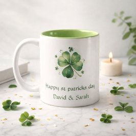 Vattenfärg St. Patricks dag mönster jätte Två-Tonad Mugg