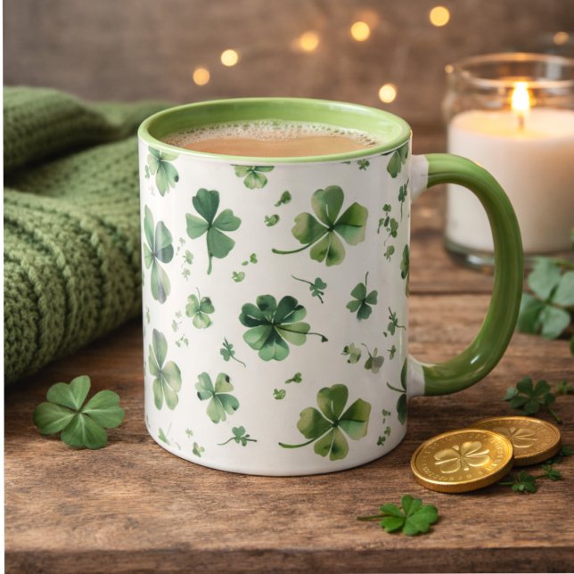 Vattenfärg St. Patrick's Day-mönster jätte Mugg (Skapare uppladdad)
