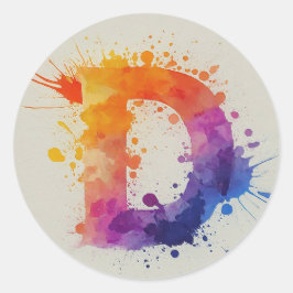 Vattenfärg Stänk D Runt Klistermärke