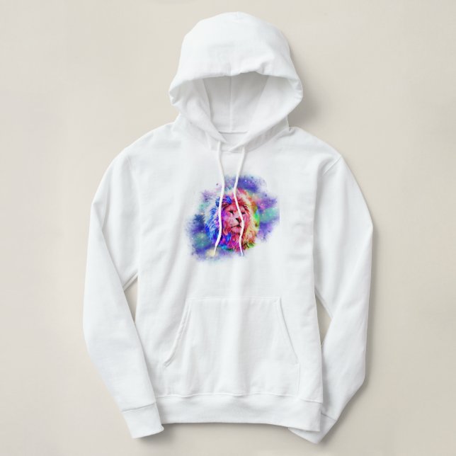 Vattenfärg Stänk Universum Lejon T Shirt (Design framsida)
