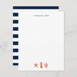 Vattenfärg Starfish nautisk enkel Personlig Tack Kort