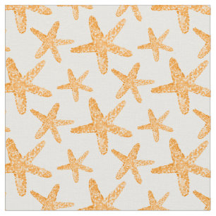 Vattenfärg Starfish Orange Mönster Tyg
