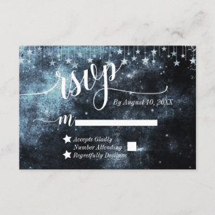Vattenfärg Starry Night Celestial Bröllop OSA Kort