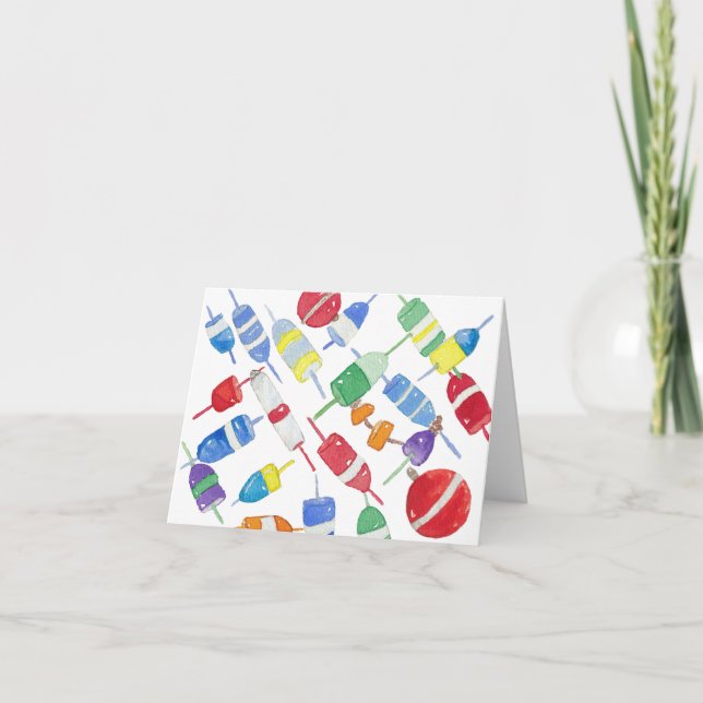 Vattenfärg, stationära bojar tack kort (Framsida)