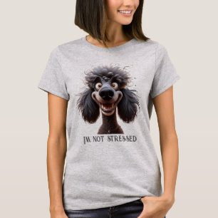 Vattenfärg Stressat Pudel Roligt Hund Pet Animal T Shirt