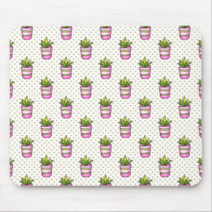 Vattenfärg Succula Polka Dot Mönster Musmatta