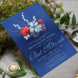 Vattenfärg Succulent Blommigt Botaniskt Bat mitzva Inbjudningar<br><div class="desc">Den här designen har en vattenfärgsöverlägsen blommigt bouquet i blått och silver med en pulserande röd blomma på en blå bakgrund med din Bat mitzvah inbjudningsinformation nedan. Anpassa genom att redigera texten i textrutorna. Designad för dig av Evco Studio www.zazzle.com/store/evcostudio #batmitzvah #inbjudan #inbjudan #succulent #blommigt #blommor #löv #botanical #blue #blue...</div>