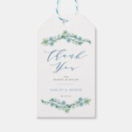 Vattenfärg Succulent Garden Chic Bröllop Tack Presentetikett