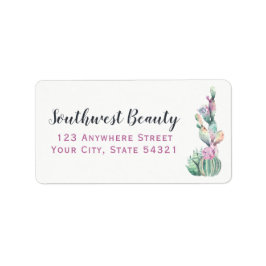 Vattenfärg Succulus cactus prickly Pear Bohemian Adressetikett