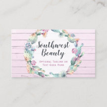 Vattenfärg Succulus Cactus & Rustic Wood Bohemian