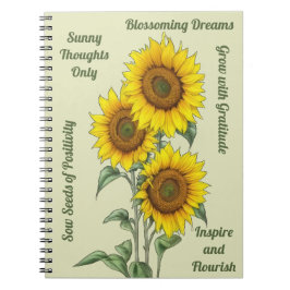Vattenfärg Sunblommor Anteckningsbok