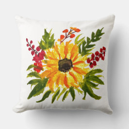 Vattenfärg Sunblommor Cute Modern Söt Kudde